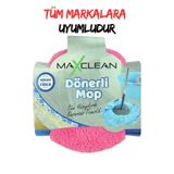 MaxClean Dönerli Mop Welsoft Yedek Başlık Pembe 35x35 Yedek 360 Döner Başlıklı Havlu Paspas Ucu