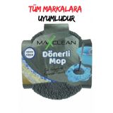 MaxClean Gri Dönerli Mop Welsoft Yedek Başlık 35x35 Yedek 360 Döner Başlıklı Havlu Paspas Ucu