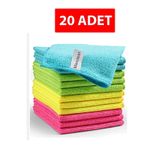 MaxClean Mikrofiber Temizlik Bezi 20'li 40x40 Mutfak Yer Banyo Temizleme Bezi