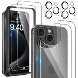 Maxdara [6'sı 1 arada] iPhone 15 Pro Max Ekran Koruyucu (6,7 inç), iPhone 15 Pro Max Arka Ekran Koruyucu ve Kamera Lens Koruyuculu Ön Ekran Koruyucu [2+2+2 Paket], 9H Sertlik, Ultra HD