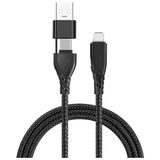 Maxdora Ally 2in1 USB Lightning To Pd Kablosu+Usb KABLO-(5775) - MX002U-7IYI60 - Siyah