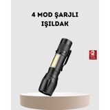 Maxdora Profesyonel 4 Modlu Şarjlı El Feneri | 1300 Mah Batarya | Cree LED Teknolojisi - MX002U-7JG9F3 - Çok Renkli