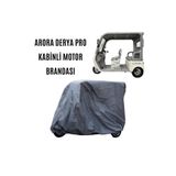 MaxDurable Arora Derya Pro 3 Tekerlekli Kabinli Elektrikli Motosiklet Brandası Su Geçirmez 4 Mevsim Boya Dostu Motor Brandası + TAŞIMA ÇANTALI
