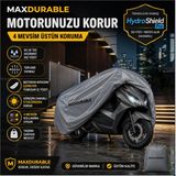 MaxDurable Zelsun Zls 50 City Motosiklet Brandası Su Geçirmez 4 Mevsim Boya Dostu Motor Brandası + Taşıma Çantalı - Gri