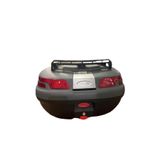 Maxem Motosiklet Arka Çanta 45 Litre Sırt Dayama ve Üst Tabla Full Set Gri