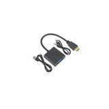 MAXGO 2114 Hdmi To Vga Çevirici Dönüştürücü Kablosu Micro Usb Güç Siyah Hdmı