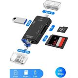 Maxgo 3004 Type-C Micro USB Otg Tf Sd Micro Kart Okuyucu Card Çevirici Dönüştürücü Adaptör