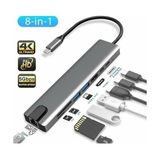Maxgo 3008 8 in 1 USB Type-C Hub Port Adaptör HDMI USB Ethernet Pd Girişli Çevirici Dönüştürücü Çoklayıcı