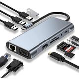 Maxgo 3121 Type-C Hub 11IN1 USB C Docking Station 4K Hdmı,vga,type C PD,USB3.0,RJ45 Ethernet,sd/tf Aux Macbook Pc Uyumlu Adaptör Çoklayıcı Çevirici Dönüştürücü