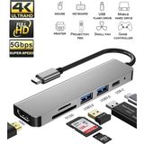 Maxgo 3134 USB Type-C Hub Dönüştürücü Çevirici Çoklayıcı USB Hdmi Micro Sd Tf Kart Okuyucu Bellek 6 Girişli