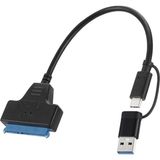 Maxgo 3151 Type-C USB Sata 3.0 2.5 3.5 Inç SSD HDD Harddisk Çevirici Dönüştürücü Kablosu - Siyah
