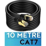 Maxgo 3154 Internet Kablosu 10 Metre - Cat 7 Kablo 10 Metre Ethernet Kablosu Cat7 - 10Gbps Network Kablosu Siyah Renk Ağ Kablosu