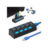 Maxgo Anahtarlı Işıklı On Off Chipli Model 4 Port Usb 3.0 Çoklayıcı Hub