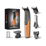 Maxgroom Erkekler Için 3'ü 1 Arada Elektrikli Vücut Tıraş Makinesi Değiştirilebilir Başlıklar, Su Geçirmez Tasarım, Göğüs, Sırt, Koltuk Altları, Kasık Için Ideal, Performansınızı Artırın (Turuncu)