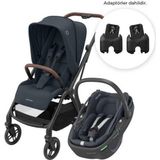 Maxi-Cosi Leona 2 Coral 360 Modüler Ana Kucaklı Ultra Kompakt Çift Yönlü Seyahat Sistem Essential Graphite Bebek Arabası