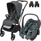 Maxi-Cosi Leona2-Pebble S Tek Elle Katlanabilen Ultra Kompakt Çift Yönlü Seyahat Sistem Bebek Arabası Graphite