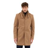 Maxi Erkek Camel Kaşe Kalın Kaban Palto Çıkma Ribana Yakalı Standart Fit Camel 48