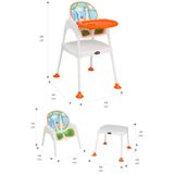 Maxi Taxi Baby Feeding 3in1 Çalışma Masalı Mama Sandalyesi - Turuncu