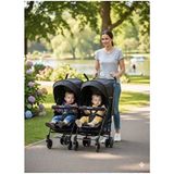 Maxi Taxi Floki Duo Ikiz Baston Bebek Arabası - Siyah