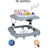 Maxi Taxi Walking Müzikli Işıklı Piyanolu Yürüteç (GRİ)