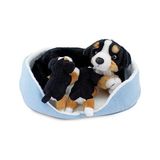 Maxi Trendy Animals Of The World Sepette Yavrulu Köpeği Peluş Oyuncak - 01-Mavi