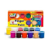 Maxi Trendy Funny Kids Funny Kids Parmak Boyası 12 Renk x 25 ml Set - 01-Siyah