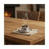 Maxi Trendy Lüks 6 Kişilik Porselen Türk Kahvesi Fincan Takımı, Altın Yaldızlı ve Mavi Çiçek Desenli 12 Parça Kahve Seti, Modern Çeyizlik ve Hediyelik Sunum Seti - 001-Renkli