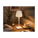 Maxi Trendy Merida Şarjlı LED Masa Lambası | 3 Renk (3000K-4500K-6000K) Dimmer Ayarlı | Dokunmatik | Kablosuz | Type-C Şarjlı | Dekoratif Ambiyans Aydınlatma | 38 cm (Beyaz)