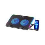 Maxi Trendy Mila Serisi M2 R-Type Rgb Işıklı, 2 Büyük Fan, Telefon Standı,2 USB Notebook Soğutucu Stand - 0 - Siyah - Option-1