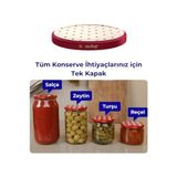 Maxi Trendy Sarkap Kavanoz Kapağı, 82MM, Hava Geçirmez, Sızdırmaz, Konserve Için Uygun, 10'lu Paket (Kalp)