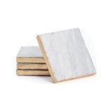Maxi Trendy Thirstystone Kare Beyaz Mermer/altın Kenarlı Bardak Altlıkları, Kaymaz Köpük Destekli Tamamen Doğal Taşlar, Içecek Emici ve Masayı Korur, 4'lü Set - Kestane Akaju - Option-1