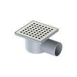 Maxiflow Line Serisi 10x10 Yandan Çıkışlı Yer Süzgeci Metal Ø50 Çıkışlı Klapesiz