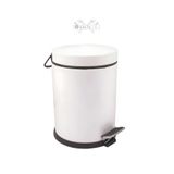 Maxiflow RKN GRUP Pedallı Beyaz Çöp Kovası 5 Litre Paslanmaz Çelik Ev Ofis Banyo Mutfak Balkon Çöp Kovası 5 Lt