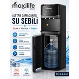 maxilife Aqua Kompresörlü Alttan Damacanalı Sıcak Soğuk Normal Su Sebili Çocuk Kilitli PS-SLR-818 - Siyah