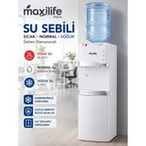 maxilife Aqua Kompresörlü Su Sebili Sıcak Soğuk Normal Su Alt Dolaplı 3 Musluklu Su Sebili - Beyaz