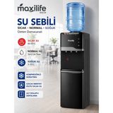 maxilife Aqua Kompresörlü Su Sebili Sıcak Soğuk Normal Su Alt Dolaplı 3 Musluklu Su Sebili - Siyah
