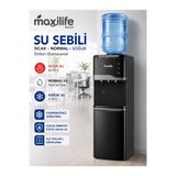Maxilife Aqua Kompresörlü Su Sebili Sıcak Soğuk Normal Su Alt Dolaplı 3 Musluklu Su Sebili