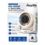 Maxilife Breeze MG-5056F 6" Şarjlı Mini Masa Vantilatörü LED Göstergeli 5 Kademeli Hız Ayarlı