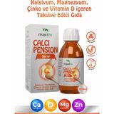 Maxiliv Calcipension Şurup 150 ml | Kalsiyum, Magnezyum, Çinko ve D Vitamini İçeren Takviye Edici Gıda | 4+ Yaş