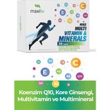 Maxiliv Male Multi Vitamin & Minerals – 30 Tablet – Koenzim Q10, Kore Ginsengi, Multivitamin ve Multimineral İçeren Takviye Edici Gıda