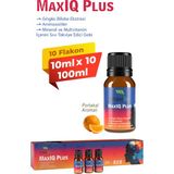 Maxiliv Maxiq Plus | Zihinsel Performansı ve Odaklanmayı Destekleyen Ginkgo Biloba, B Vitaminleri İçeren Sıvı Takviye | Portakal Aromalı | 10 mL x 10 Flakon
