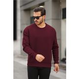 MAXIMILLIAN Erkek Bisiklet Yaka Regular Fit Basic Sweatshirt BORDO