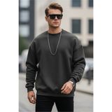 MAXIMILLIAN Erkek Bisiklet Yaka Salaş Füme Sweatshirt