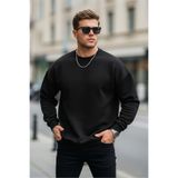 MAXIMILLIAN Erkek Bisiklet Yaka Salaş Siyah Sweatshirt