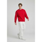 MAXIMILLIAN Erkek Oversize Basic Relax Pamuklu Bisiklet Yaka Sweatshirt KIRMIZI