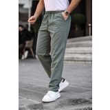 MAXIMILLIAN Haki Renk Erkek Yazlık Keten Karışımı Relaxed Pantolon