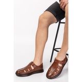 Maximoda %100 Deri, Tam Anatomik, Cırtlı, Yazlık Iç Dış Deri Erkek Ayakkabı - Taba