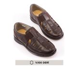 maximoda Erkek Hakiki Kahverengi Deri Ortopedik Sandalet