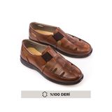 maximoda Erkek Taba Hakiki Deri Ortopedik Sandalet & Ayakkabı