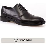 Maximoda Hakiki Deri Erkek Klasik Ayakkabı Ortopedik Taban Kauçuk Taban ile Şık Tasarım - Siyah
